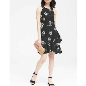 Banana Republic Black Floral Wrap Dress